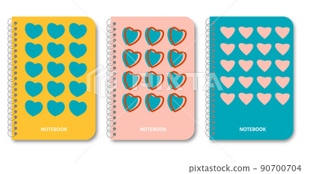 Covers for notebooks with different hearts set Covers for notebooks with different hearts set 90700704