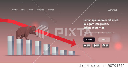 angry bear animal market trend stock exchange trading finance chart with red down arrow sell concept angry bear animal market trend stock exchange trading finance chart with red down arrow sell concept 90701211