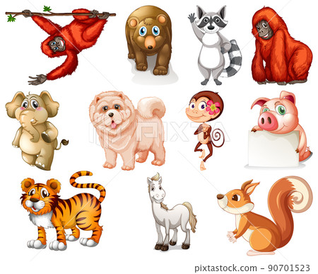 Set of animal cartoon character Set of animal cartoon character 90701523