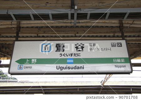 [JK31] Uguisudani Station / Southbound (JR Keihin-Tohoku Line: Station name sign) 90701708