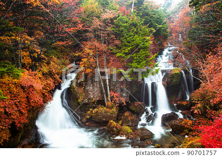[Oku-Nikko, Tochigi Prefecture] Oku-Nikko Three Famous Waterfalls Ryuzu Falls Autumn Leaves October 90701757