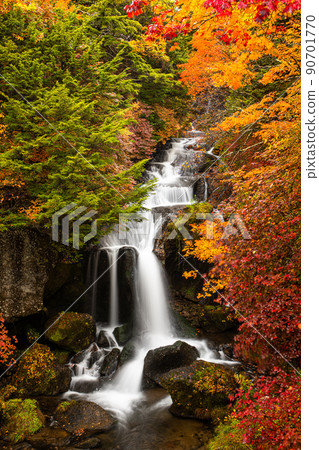 [Oku-Nikko, Tochigi Prefecture] Oku-Nikko Three Famous Waterfalls Ryuzu Falls Autumn Leaves October 90701770