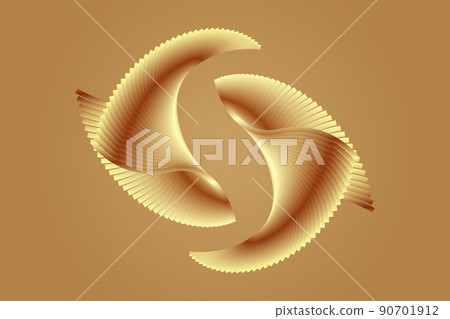 Golden Senjou Gyoza Composition Abstract dragonfly fish plan, allegorical year-old fish. 90701912