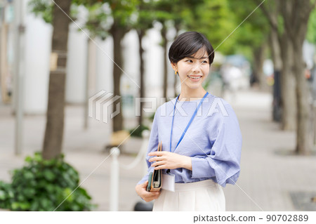 Business working woman outdoors Business working woman outdoors 90702889