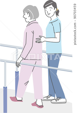 Walking assistance_caregiver 90703459