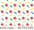 Geometry retro Japanese style and cute pattern illustration 90703546