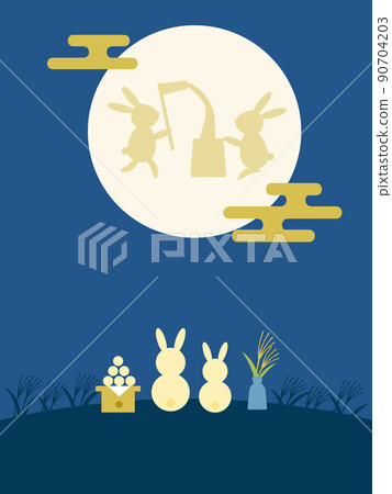 15晚賞月插畫素材 15晚賞月插畫素材 90704203
