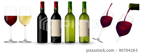 Wine glass bottle icon 90704263