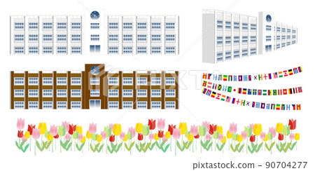 School flag tulip icon School flag tulip icon 90704277