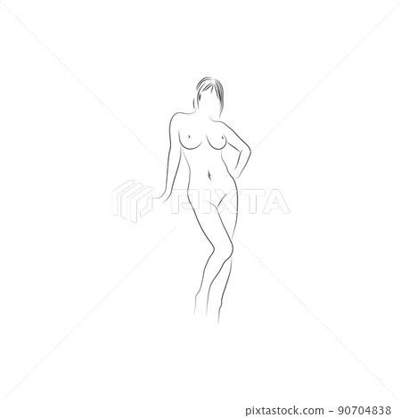 Line smooth of beautiful woman on white background Line smooth of beautiful woman on white background 90704838