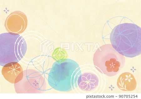 A collection of colorful cute circles Japanese pattern A collection of colorful cute circles Japanese pattern 90705254