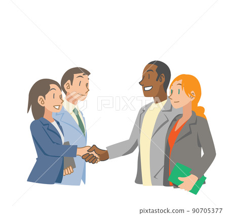 Japanese businessman shaking hands with a foreign partner 90705377