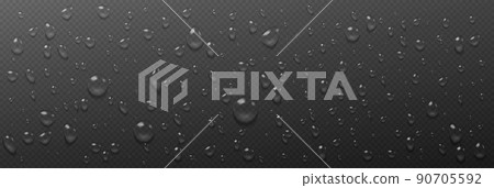 Condensation water drops on transparent background 90705592