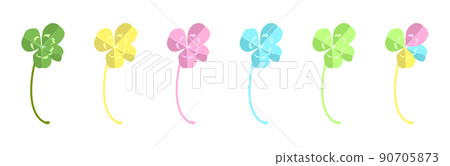 Colorful four leaf clover 90705873