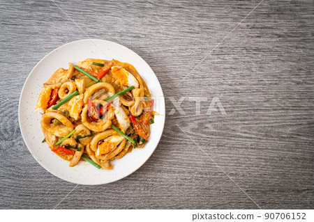 stir fried squid with salt egg stir fried squid with salt egg 90706152