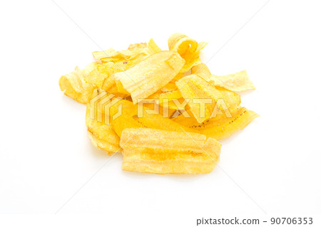 Banana Chips on white background 90706353