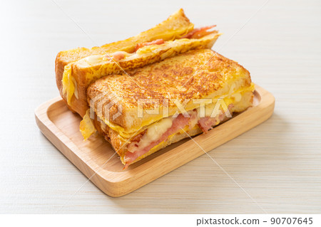 French toast ham bacon cheese sandwich French toast ham bacon cheese sandwich 90707645