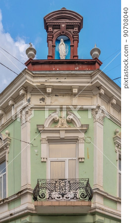 Buildings in the old town of Kolomia, Ukraine 90708040