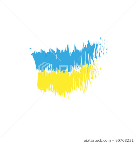 Ukrainian flag patriotic illustration, brush strokes. no war. Ukrainian flag patriotic illustration, brush strokes. no war. 90708231
