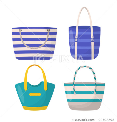 Set of colorful women's summer bags. Colorful women's shopping bags 90708298