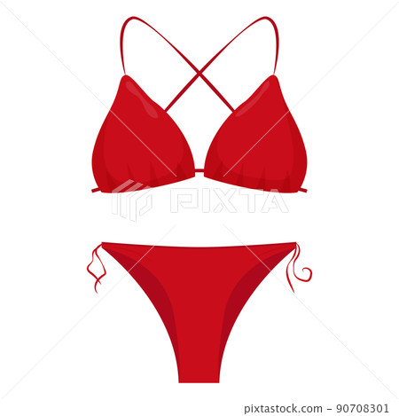 Cute women's swimwear. Fashionable bikini tops and bottoms. Women's swimsuits for summer vacation. Cute women's swimwear. Fashionable bikini tops and bottoms. Women's swimsuits for summer vacation. 90708301