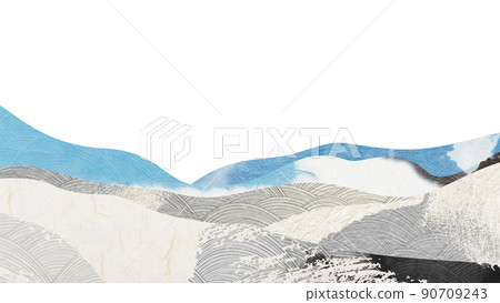 Abstract background material using Japanese paper and Japanese pattern Japanese modern 90709243