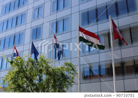 Zagreb, city center, European square, streets, buildings and town details, Croatia Zagreb, city center, European square, streets, buildings and town details, Croatia 90710781