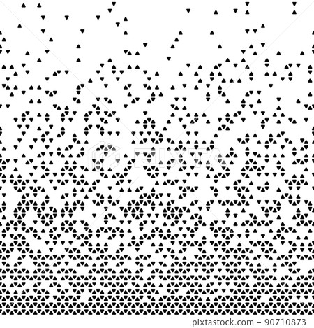 Geometric pattern of black triangles whith rounded corners on a white background.Seamless in one direction. 90710873