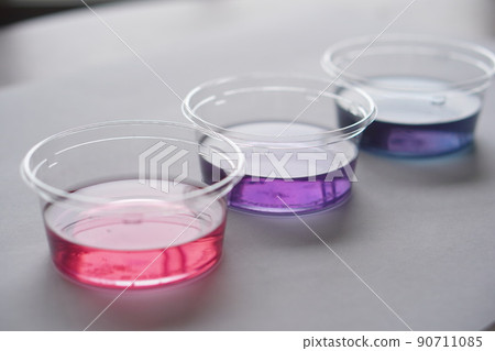 一名一年級的小學生正在玩耍採摘課堂上種植的牽牛花並製作牽牛花彩色水。 一名一年級的小學生正在玩耍採摘課堂上種植的牽牛花並製作牽牛花彩色水。 90711085