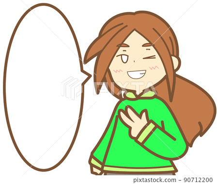 Brown hair ponytail girl peace sign balloon wink Brown hair ponytail girl peace sign balloon wink 90712200