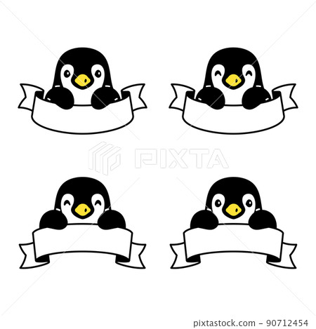 penguin vector bird icon ribbon logo cartoon character doodle illustration symbol design isolated penguin vector bird icon ribbon logo cartoon character doodle illustration symbol design isolated 90712454