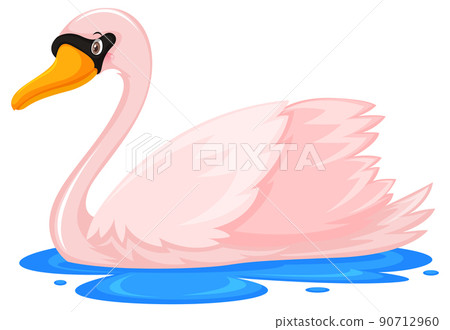Pink swan in cartoon style Pink swan in cartoon style 90712960