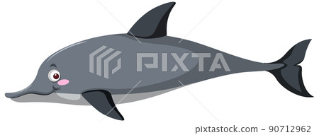 Grey dolphin in cartoon style Grey dolphin in cartoon style 90712962