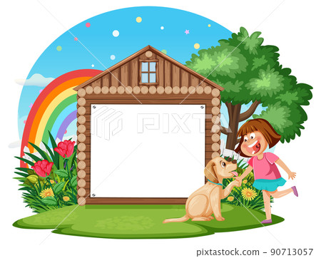 Empty board template with cartoon character Empty board template with cartoon character 90713057