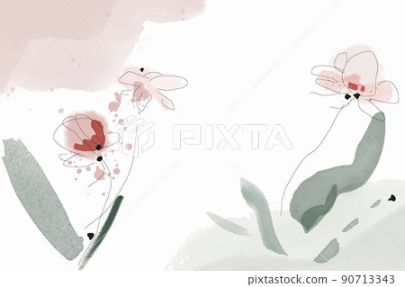 Floral line arts cover. Minimalistic modern line art Flower with abstract shape background for print, beauty and fashion. Organic shapes, Watercolor Floral line arts cover. Minimalistic modern line art Flower with abstract shape background for print, beauty and fashion. Organic shapes, Watercolor 90713343