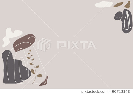 set of minimal style templates with organic simple shapes of stones and plants. Trendy contemporary mock up. Poster, cover design, ancient art pastel colors, earthy tones. set of minimal style templates with organic simple shapes of stones and plants. Trendy contemporary mock up. Poster, cover design, ancient art pastel colors, earthy tones. 90713348