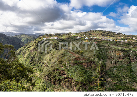 View of the Moya ravine at Moya, Gran Canaria, Canary Islands, Spain View of the Moya ravine at Moya, Gran Canaria, Canary Islands, Spain 90713472