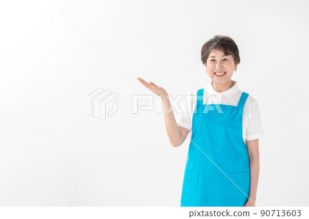 Female apron housekeeping helper 90713603