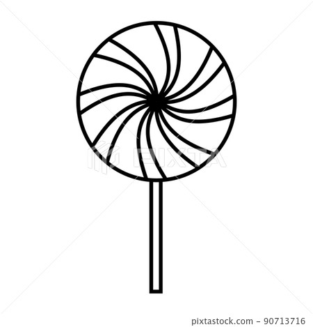Candy swirl lollipop icon line style isolated vector 90713716