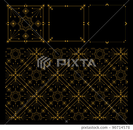 [Vector] Abstract geometric repeating pattern and frame design 90714578
