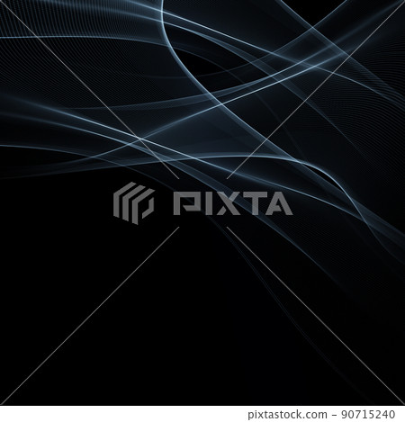 Smoke wave background on black background. Smooth vector design flow of transparent smoke. Smoke wave background on black background. Smooth vector design flow of transparent smoke. 90715240