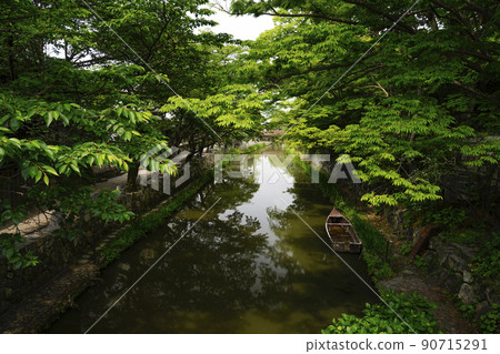 初夏近江八幡市的八幡堀 初夏近江八幡市的八幡堀 90715291