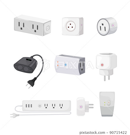 smar plug set cartoon vector illustration 90715422