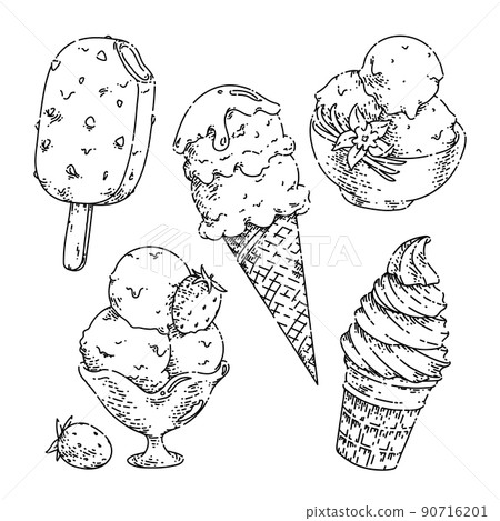 ice cream dessert sketch hand drawn vector ice cream dessert sketch hand drawn vector 90716201