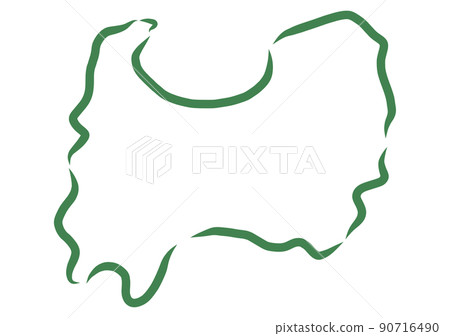 手繪風格的富山縣 90716490