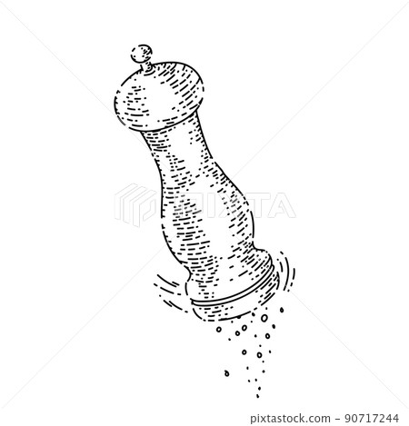 salt mill mechanical sketch hand drawn vector 90717244