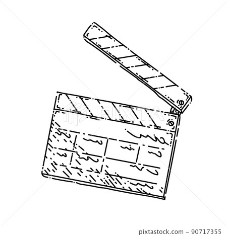 clapper board sketch hand drawn vector 90717355