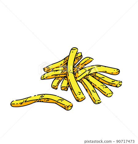 french fries sketch hand drawn vector 90717473