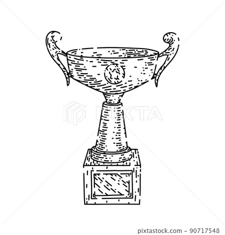 trophy gold sketch hand drawn vector trophy gold sketch hand drawn vector 90717548