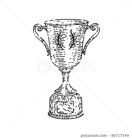 trophy silver sketch hand drawn vector trophy silver sketch hand drawn vector 90717549